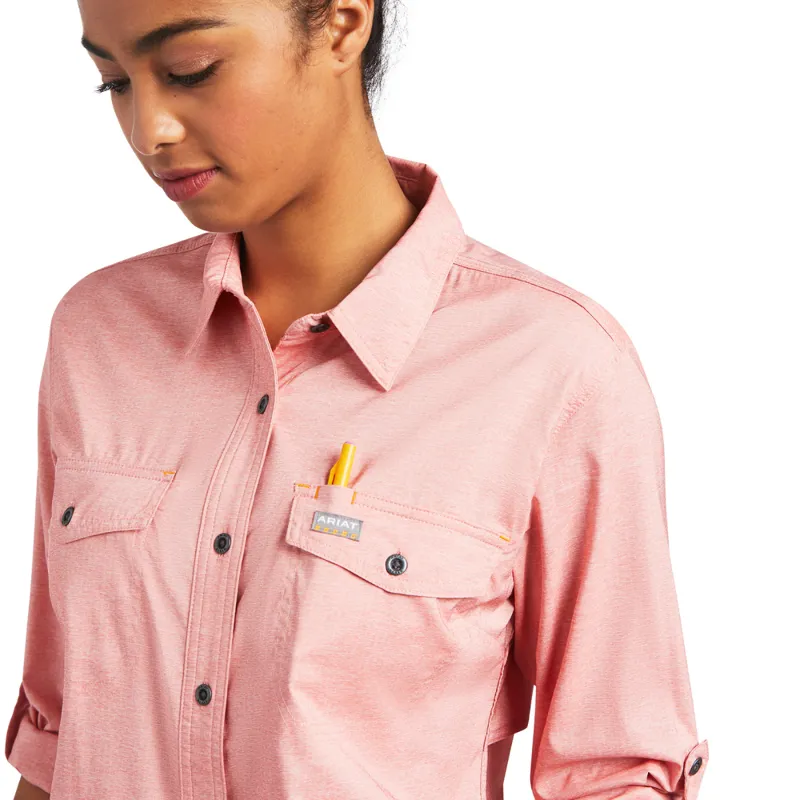 Ariat Women's Rebar Made Tough VentTEK DuraStretch Work Shirt - Summer Melon-2