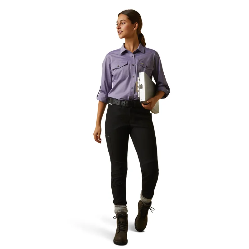 Ariat Women's Rebar Made Tough VentTEK DuraStretch Work Shirt - Corsican Blue Heather-6