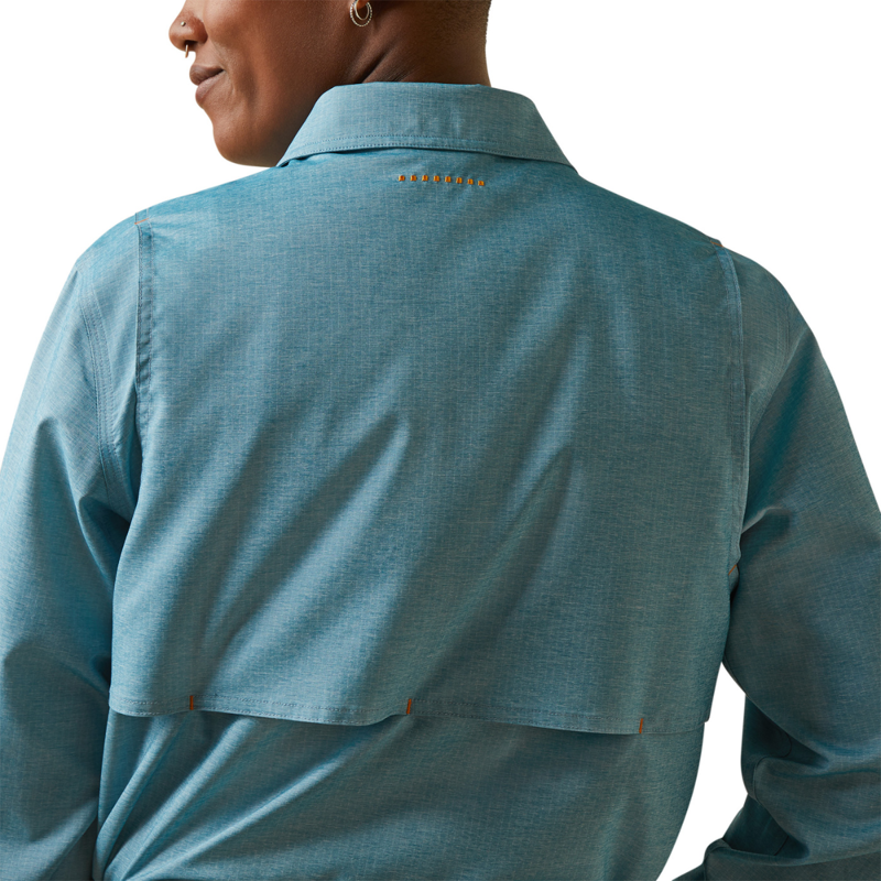 Ariat Women's Rebar Made Tough VentTEK DuraStretch Work Shirt - Larkspur Heather-3