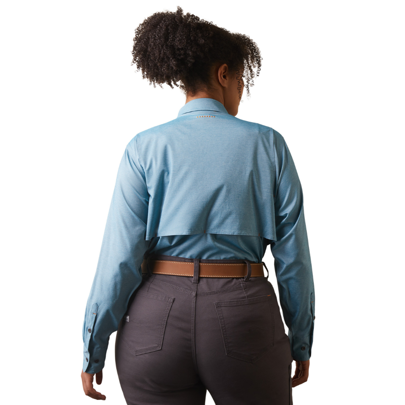 Ariat Women's Rebar Made Tough VentTEK DuraStretch Work Shirt - Larkspur Heather-1