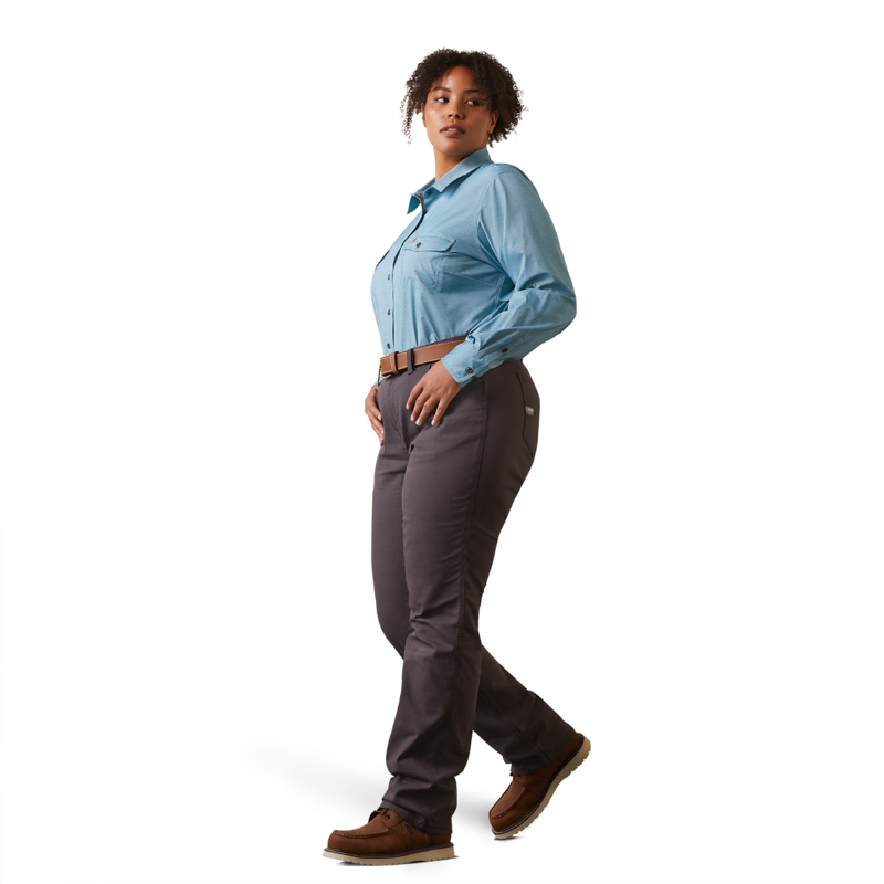 Ariat Women's Rebar Made Tough VentTEK DuraStretch Work Shirt - Larkspur Heather-7