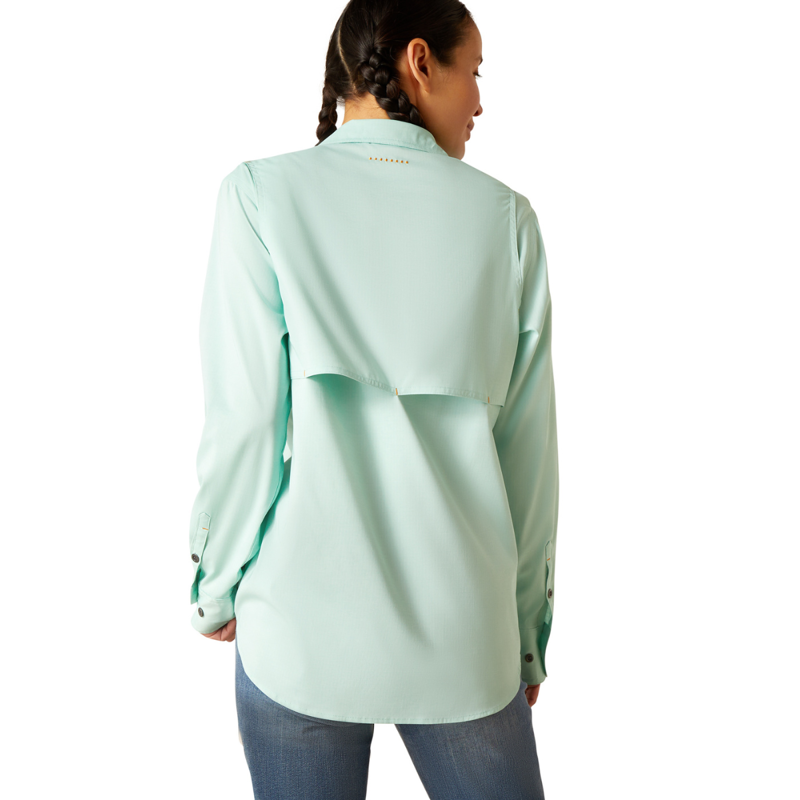 Ariat Women's Rebar Made Tough VentTEK DuraStretch Work Shirt - Pool Blue Heather-1