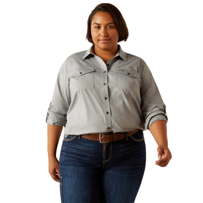 Ariat Women's Rebar Made Tough VentTEK DuraStretch Work Shirt - Charcoal Heather-1