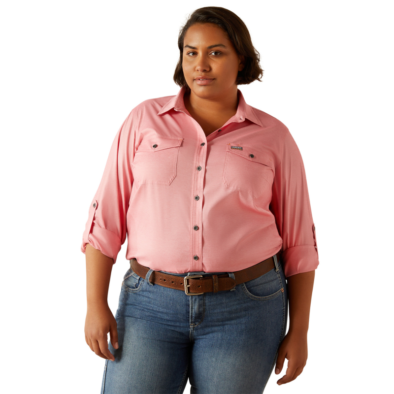 Ariat Women's Rebar Made Tough VentTEK DuraStretch Work Shirt - Honeysuckle-1