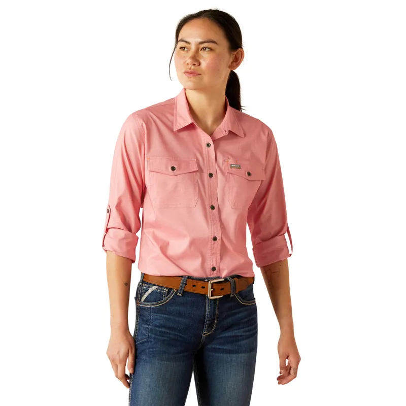 Ariat Women's Rebar Made Tough VentTEK DuraStretch Work Shirt - Honeysuckle