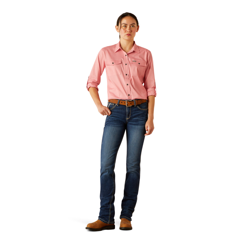 Ariat Women's Rebar Made Tough VentTEK DuraStretch Work Shirt - Honeysuckle-6