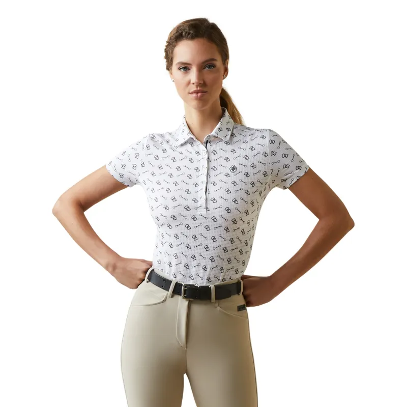 Ariat Women's Motif Polo - White Tack Ditsy