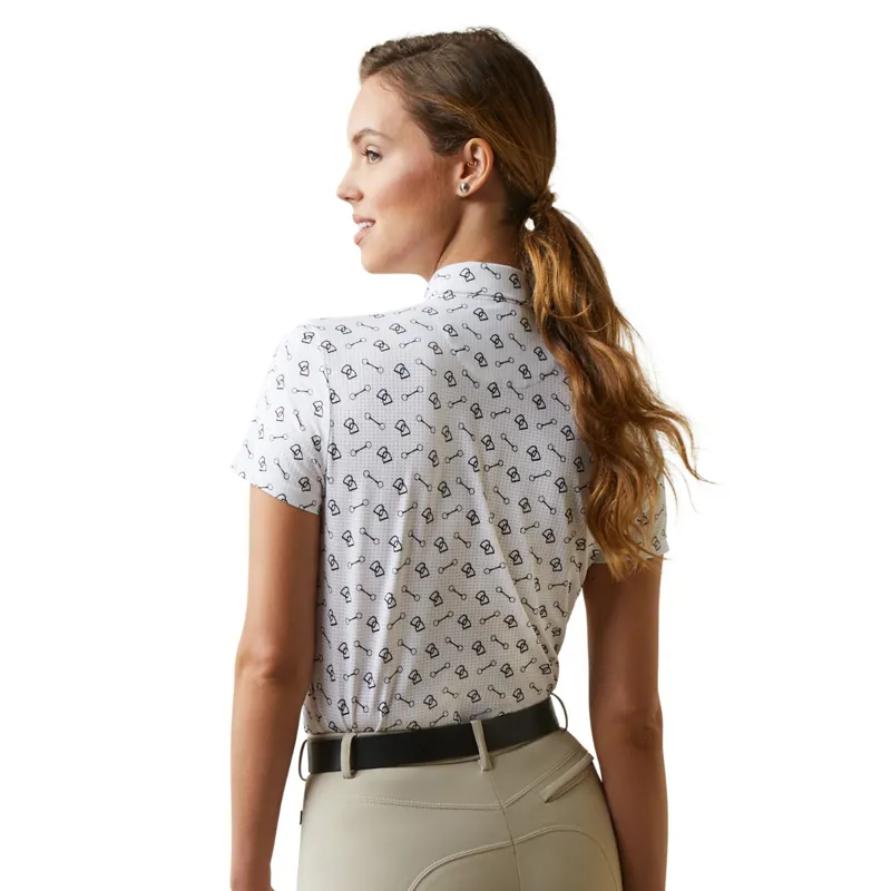 Ariat Women's Motif Polo - White Tack Ditsy-1