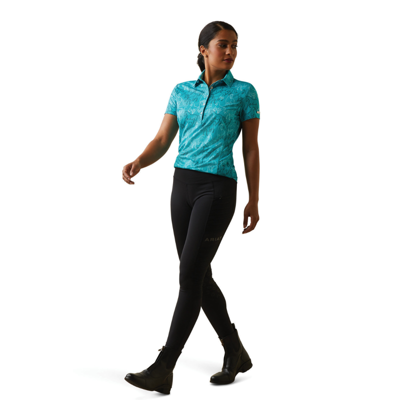 Ariat Women's Motif Polo - Viridian Green Mirror Print-6