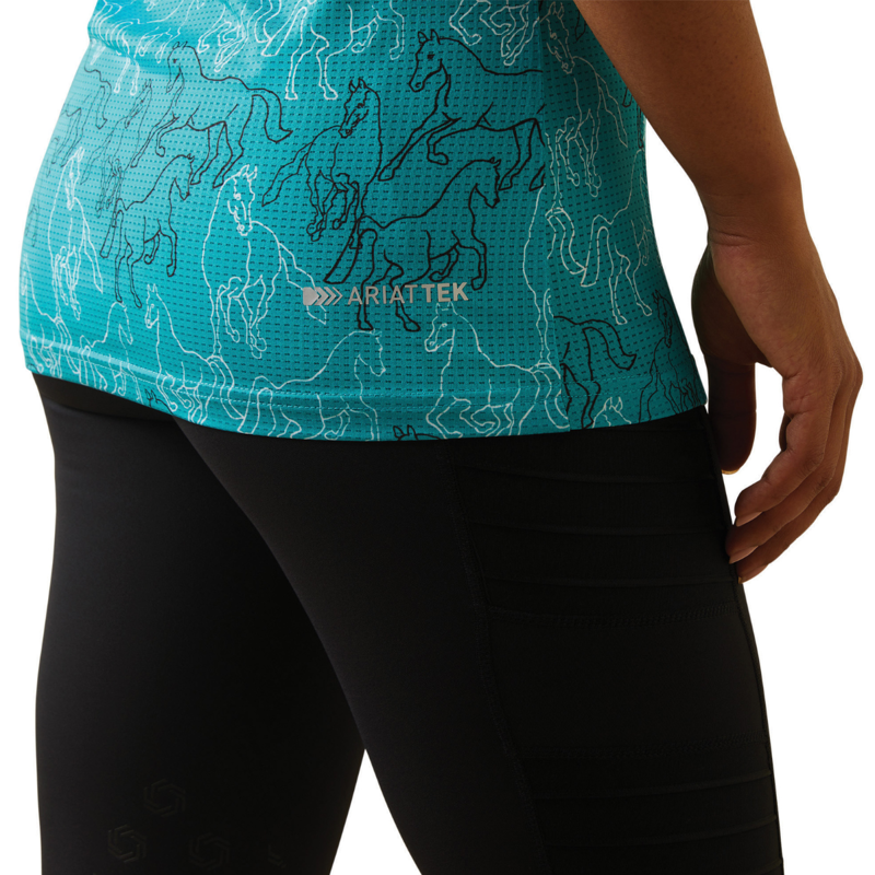 Ariat Women's Motif Polo - Viridian Green Mirror Print-5