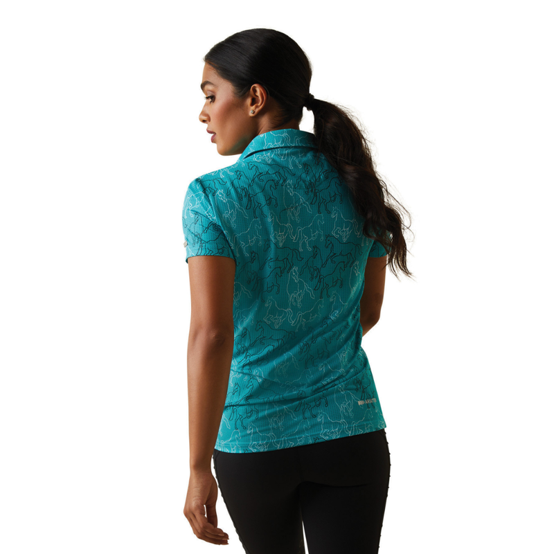 Ariat Women's Motif Polo - Viridian Green Mirror Print-1