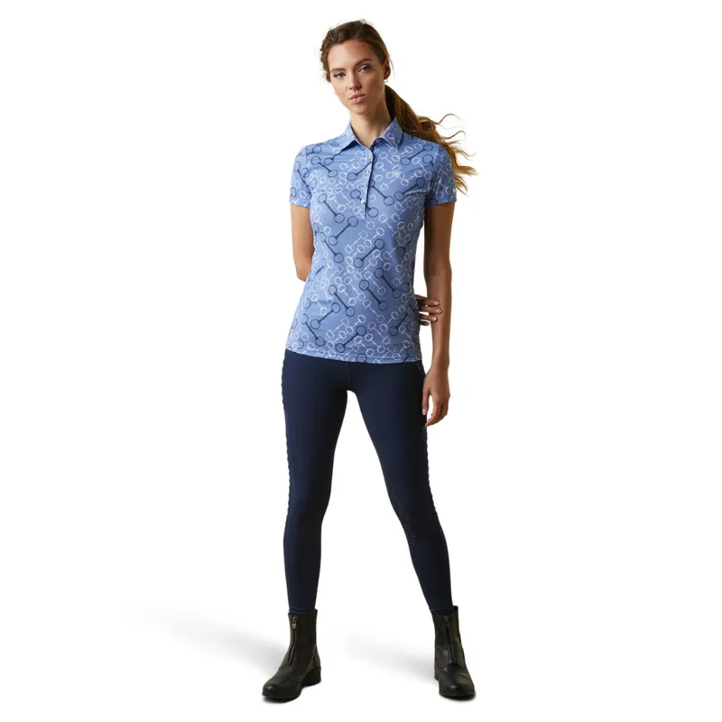 Ariat Women's Motif Polo - Ashleigh Blue Bit Print-6