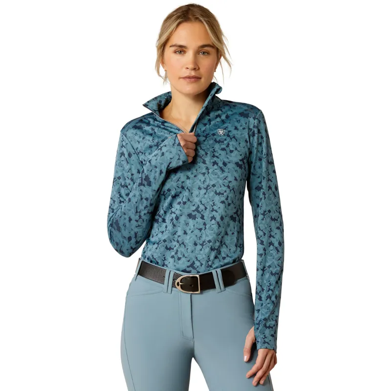Ariat Women's Prophecy 1/4 Zip Base Layer - Navy Eclipse Bluestone