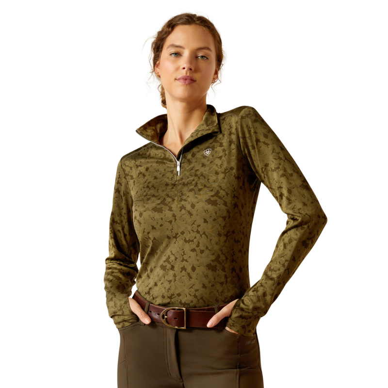 Ariat Women's Prophecy 1/4 Zip Base Layer - Relic-3
