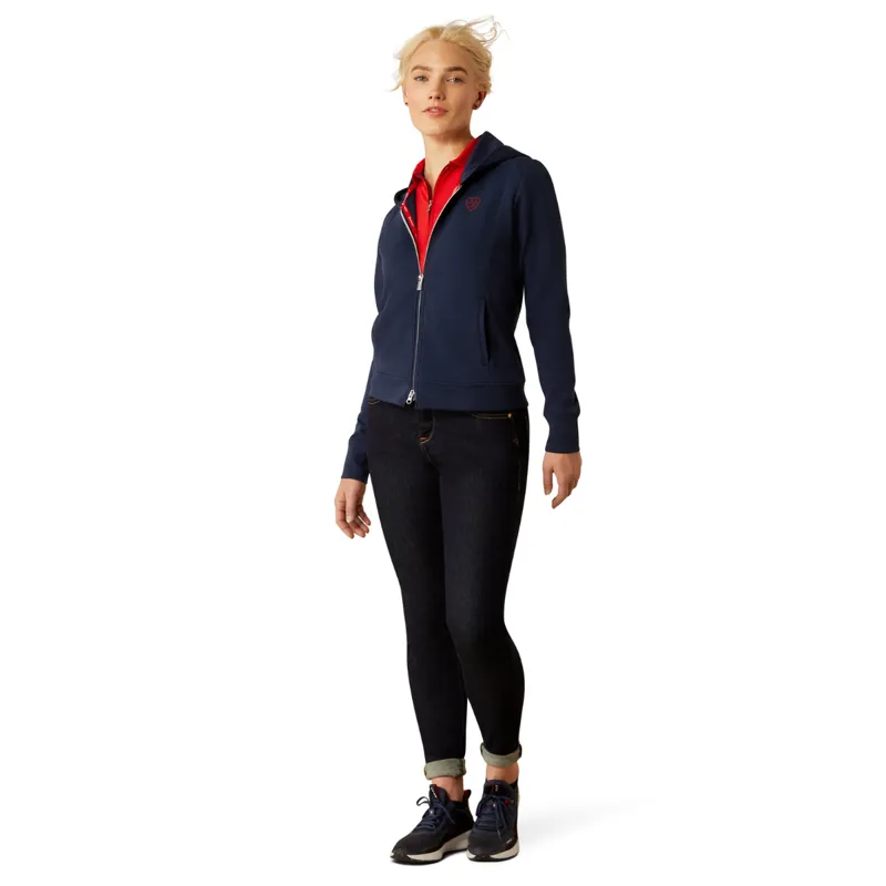 Ariat Women's Antez Team Full Zip Sweatshirt - Navy-3