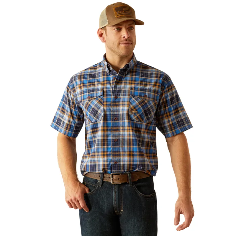 Ariat Men's Rebar Made Tough DuraStretch  Work Shirt - Strong Blue