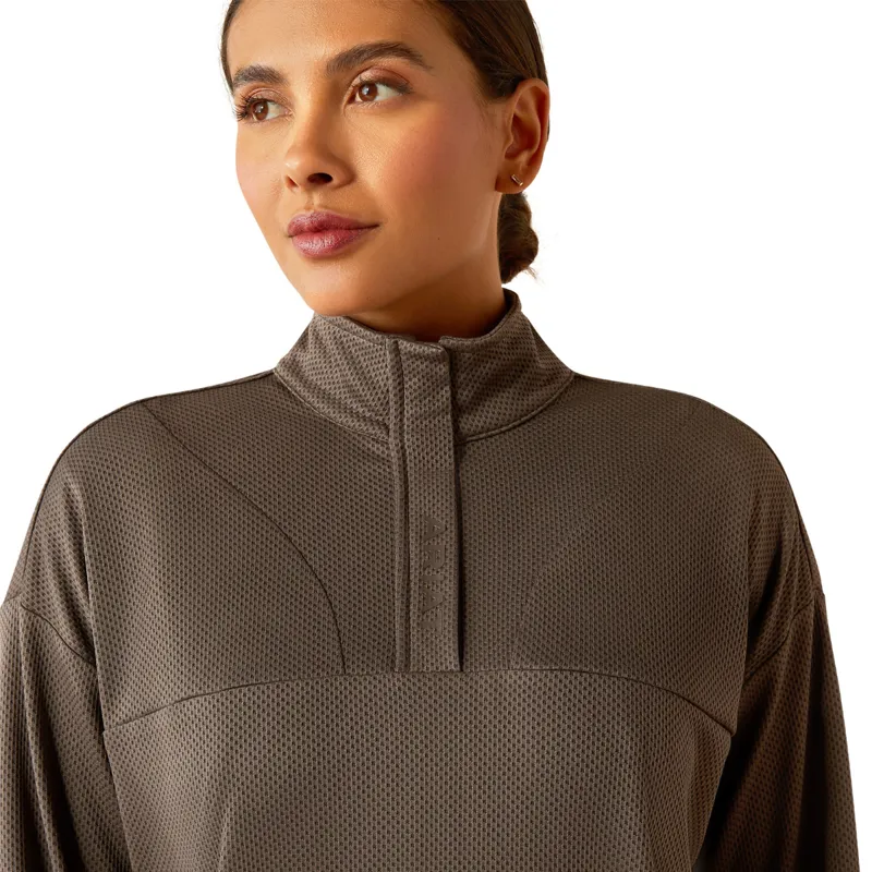 Ariat Women's 1/2 Zip Sweatshirt - Plum Grey-2