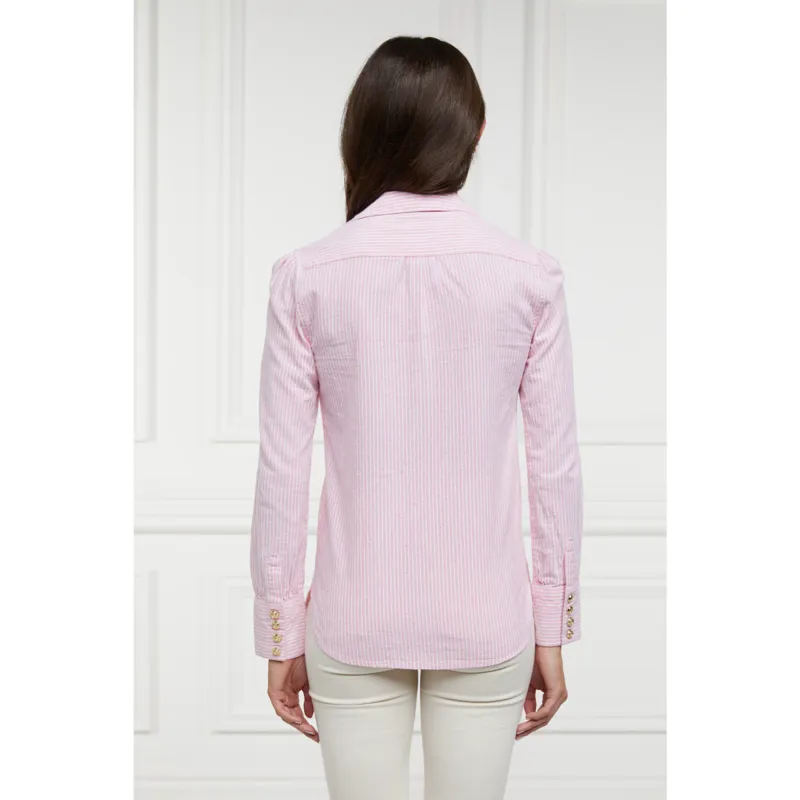 Holland Cooper Classic V-Neck Blouse - Pink Stripe-2