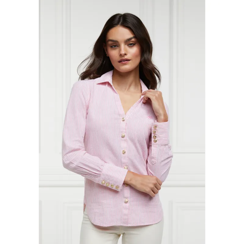 Holland Cooper Classic V-Neck Blouse - Pink Stripe