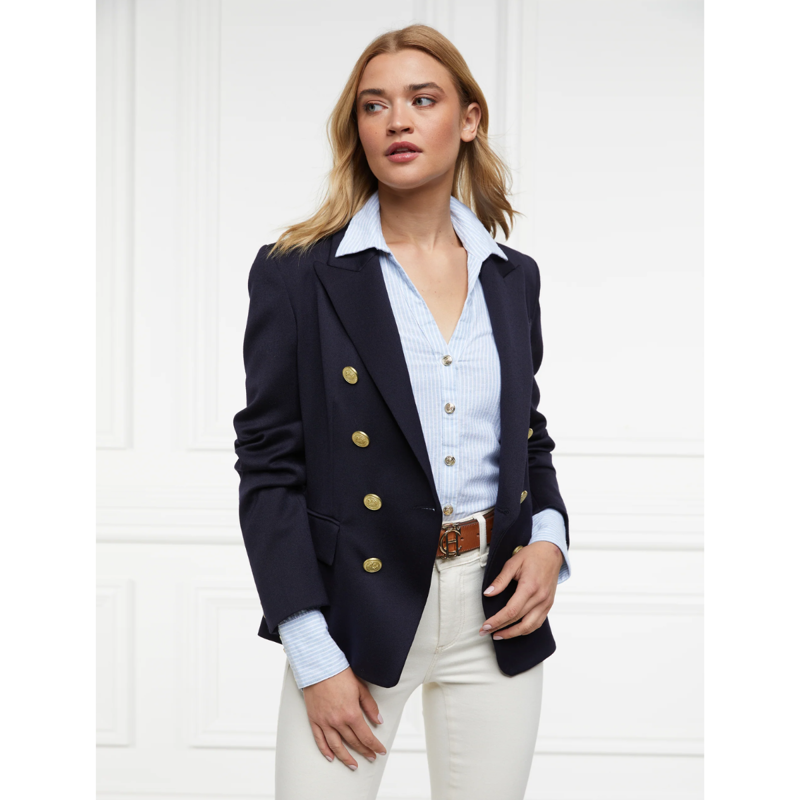 Holland Cooper Classic V-Neck Blouse - Azure Stripe-3