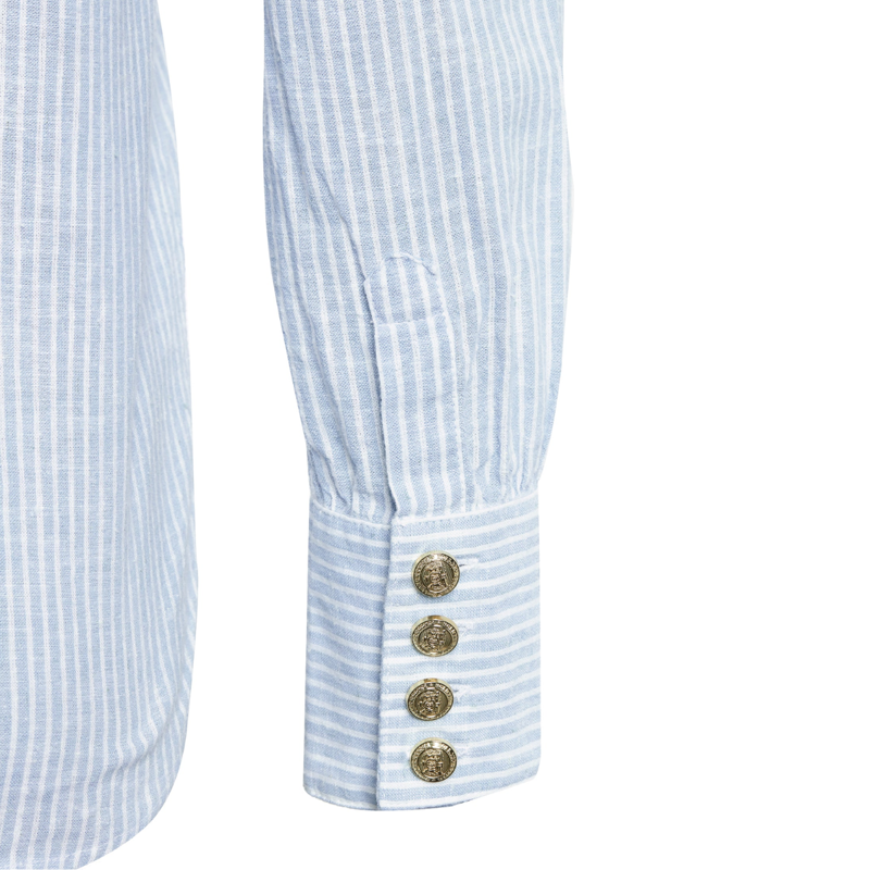 Holland Cooper Classic V-Neck Blouse - Azure Stripe-7