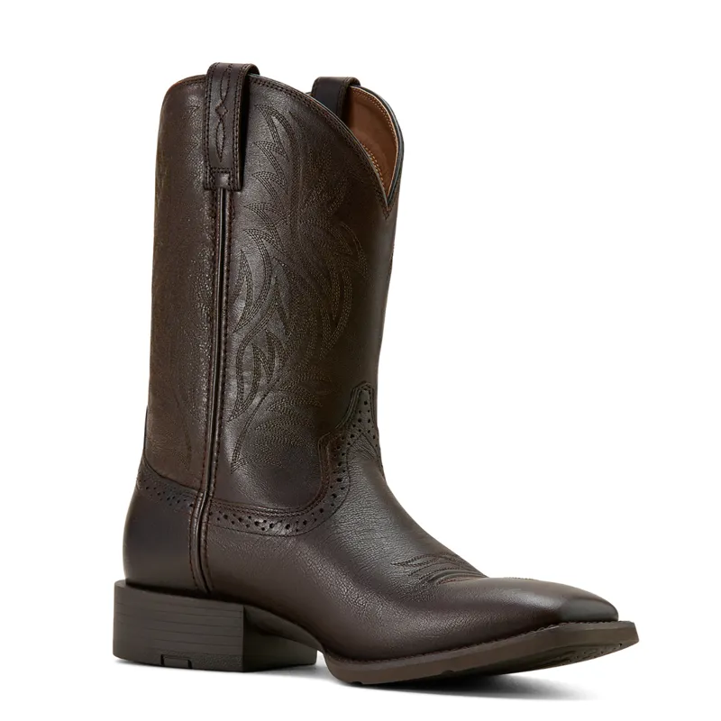 Ariat Men's Sport Wide Square Toe Western Boot - Burnished Chocolate-3