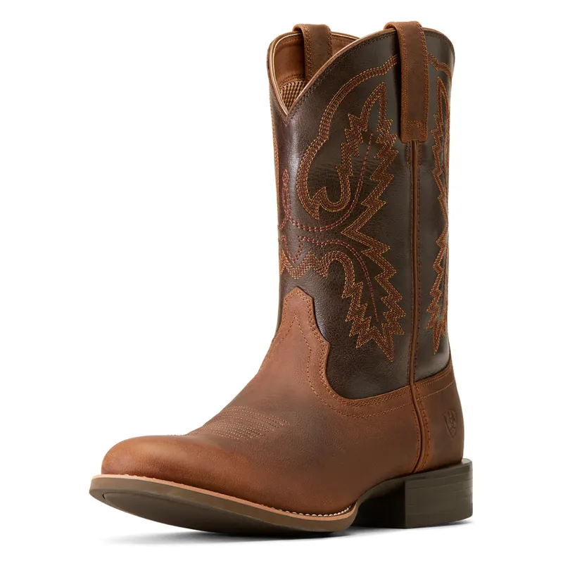 Ariat Men's Sport Stratten Cowboy Boot - Wide - Sorrel Crunch