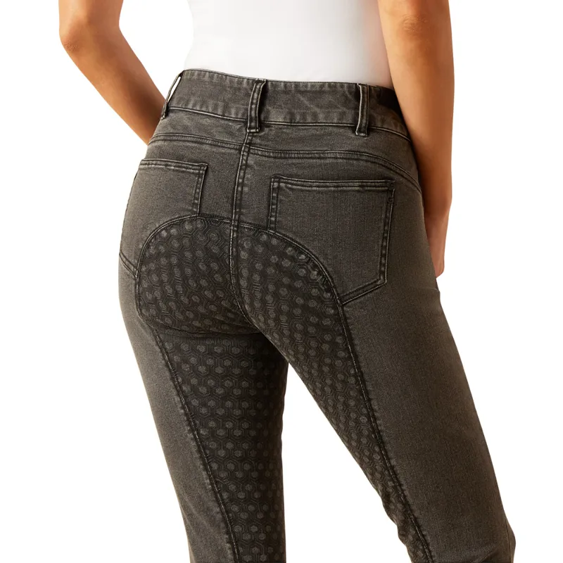 Ariat Women's Halo G Denim Full Seat Breech - Grey Rinse-4