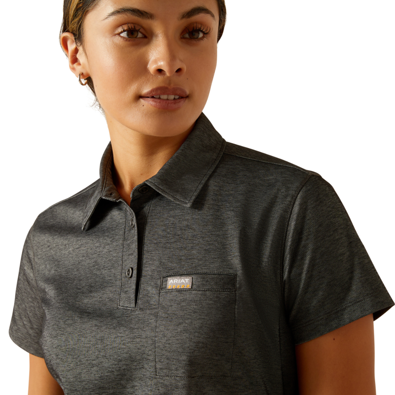 Ariat Women's Rebar Foreman Polo Shirt - Charcoal Heather-2