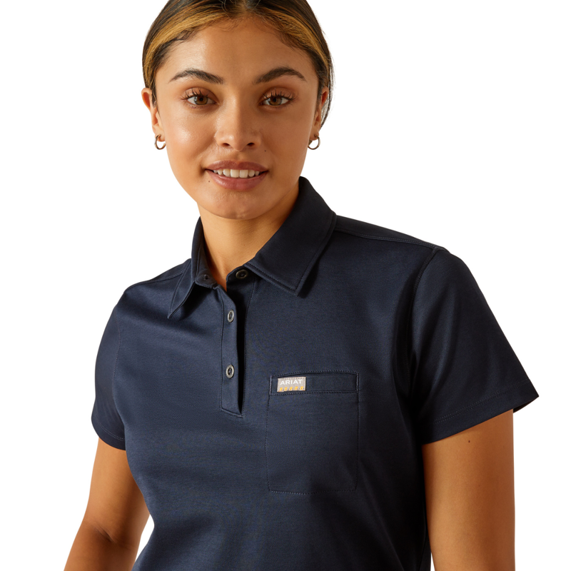 Ariat Women's Rebar Foreman Polo Shirt - Navy-2