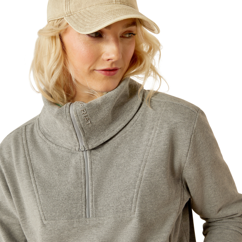 Ariat Women's Fern 1/2 Zip Sweatshirt - Heather Grey-3