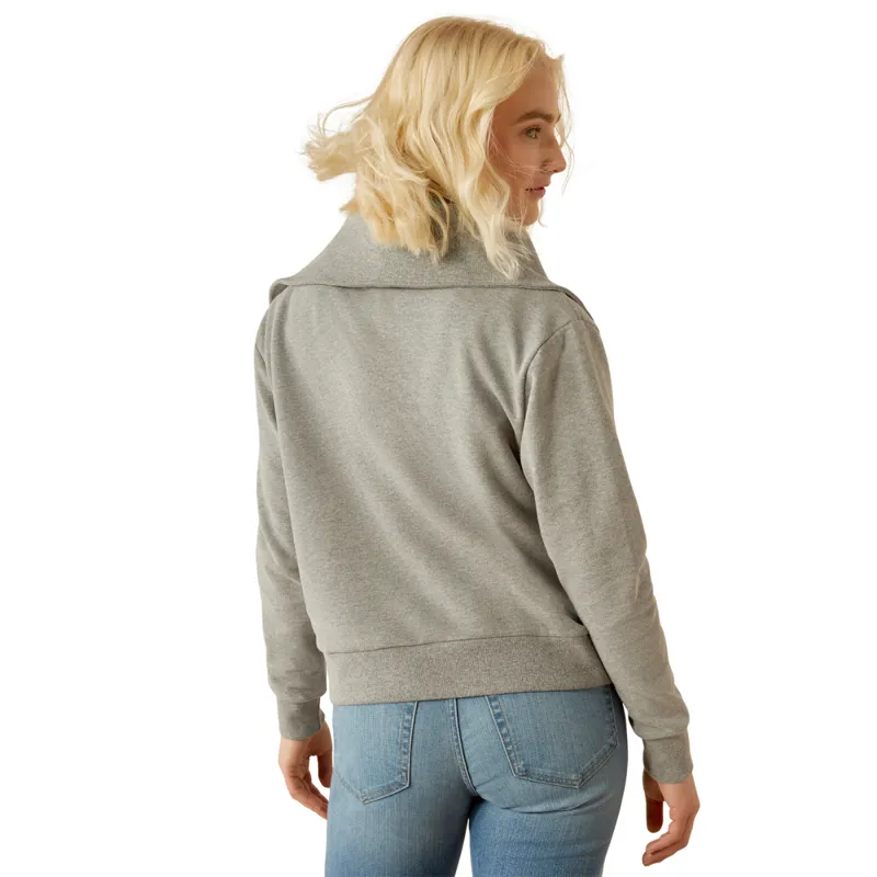 Ariat Women's Fern 1/2 Zip Sweatshirt - Heather Grey-1