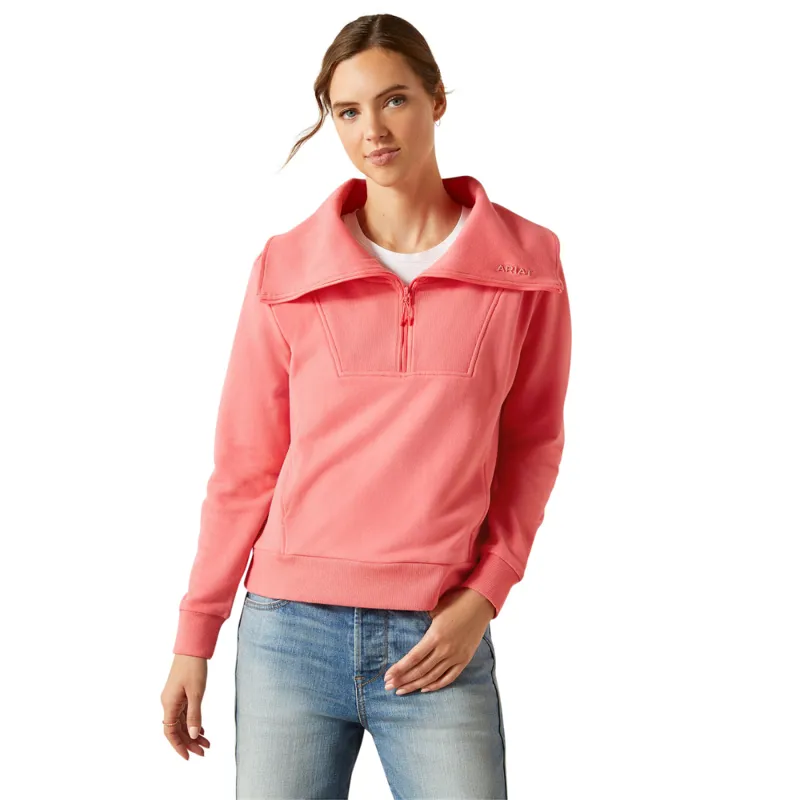 Ariat Women's Fern 1/2 Zip Sweatshirt - Coral Paradise