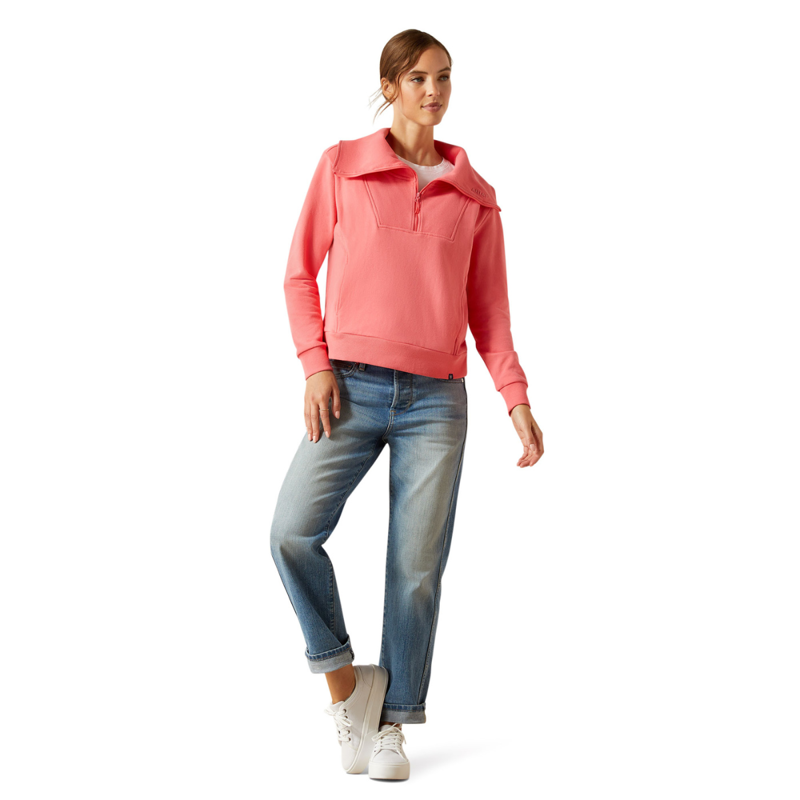 Ariat Women's Fern 1/2 Zip Sweatshirt - Coral Paradise-4
