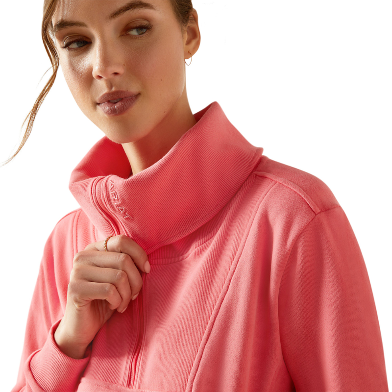 Ariat Women's Fern 1/2 Zip Sweatshirt - Coral Paradise-3
