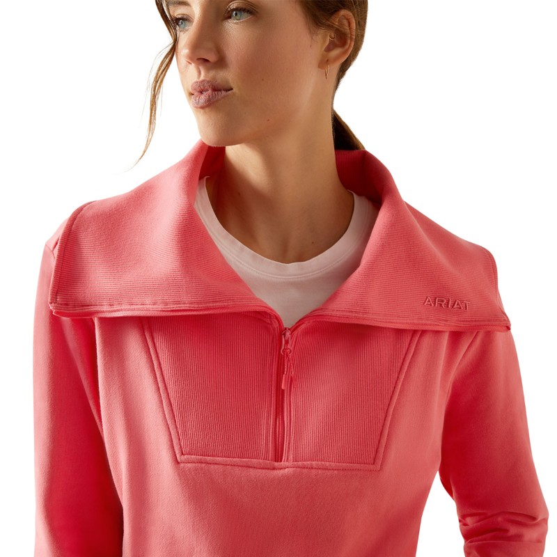 Ariat Women's Fern 1/2 Zip Sweatshirt - Coral Paradise-2