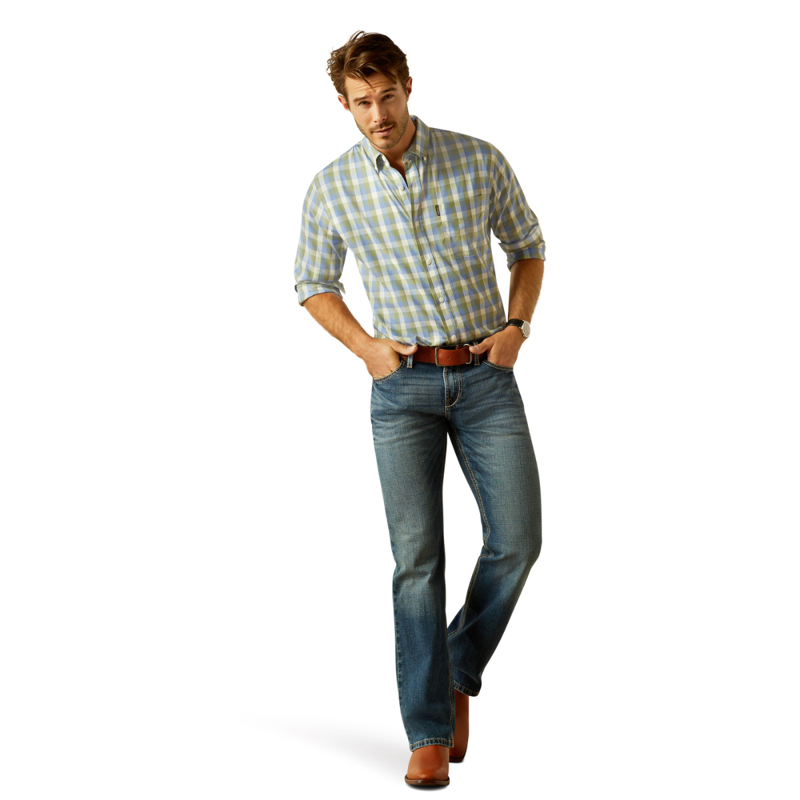 Ariat Men's Napa Shirt - Oil Green Check-4