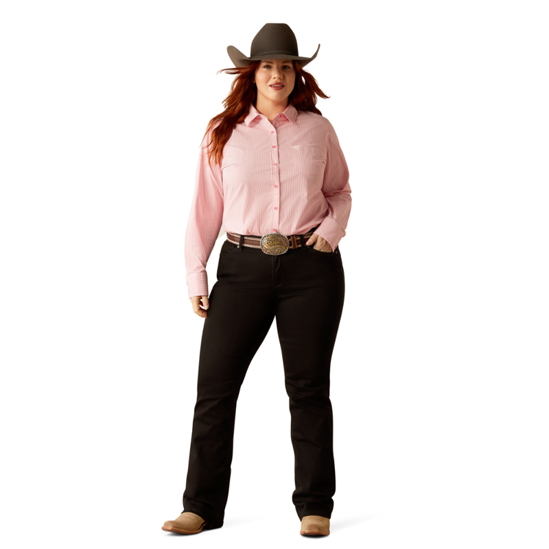 Ariat Women's Kirby Stretch Shirt  - Camellia Rose Stripe-5