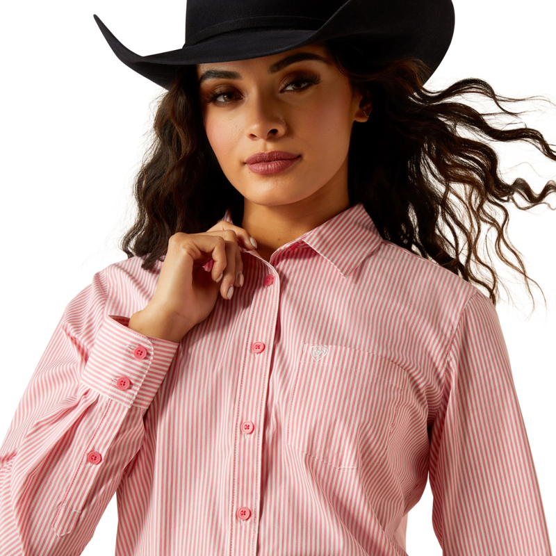 Ariat Women's Kirby Stretch Shirt  - Camellia Rose Stripe-4
