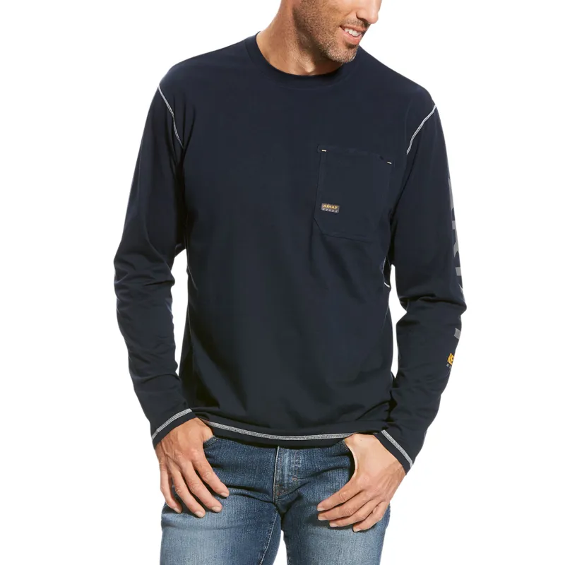 Ariat Men's Rebar Workman Logo - Navy