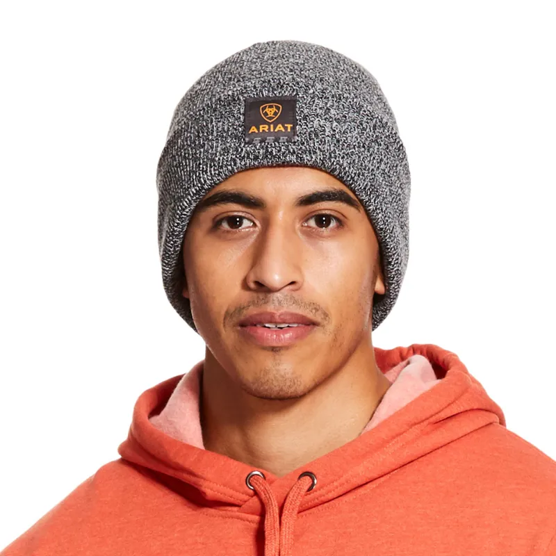 Ariat Men's Rebar Beanie - Black/White Heather