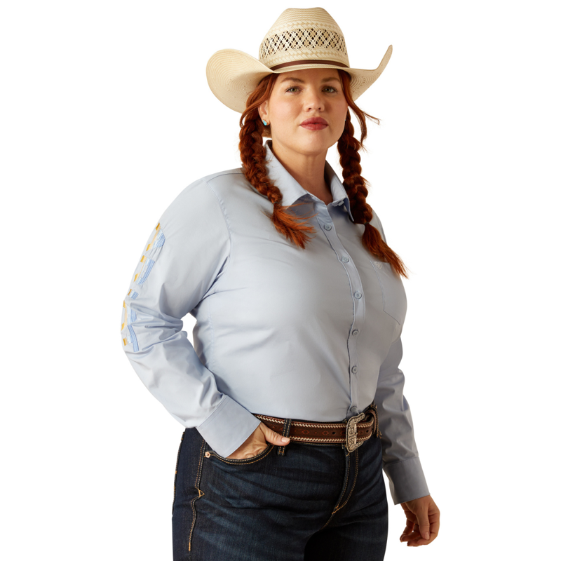 Ariat Women's Team Kirby Stretch Shirt - Kentucky Blue-1