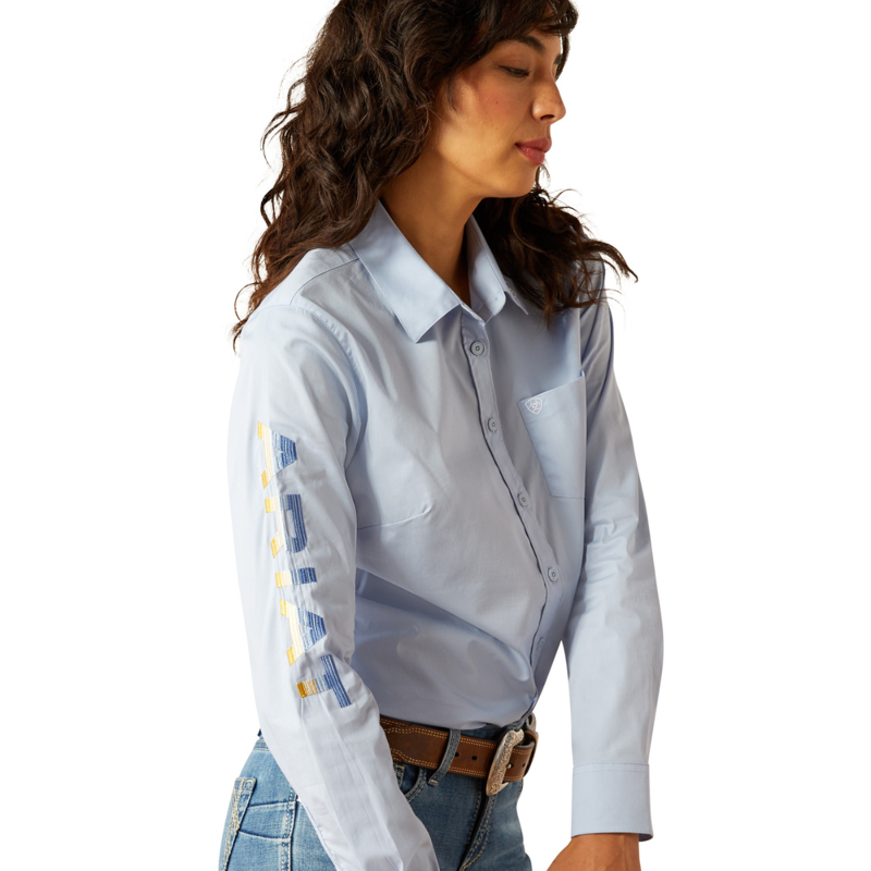 Ariat Women's Team Kirby Stretch Shirt - Kentucky Blue-4