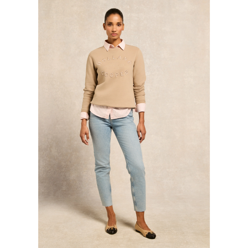 Holland Cooper Varsity Crew - Oatmeal-1