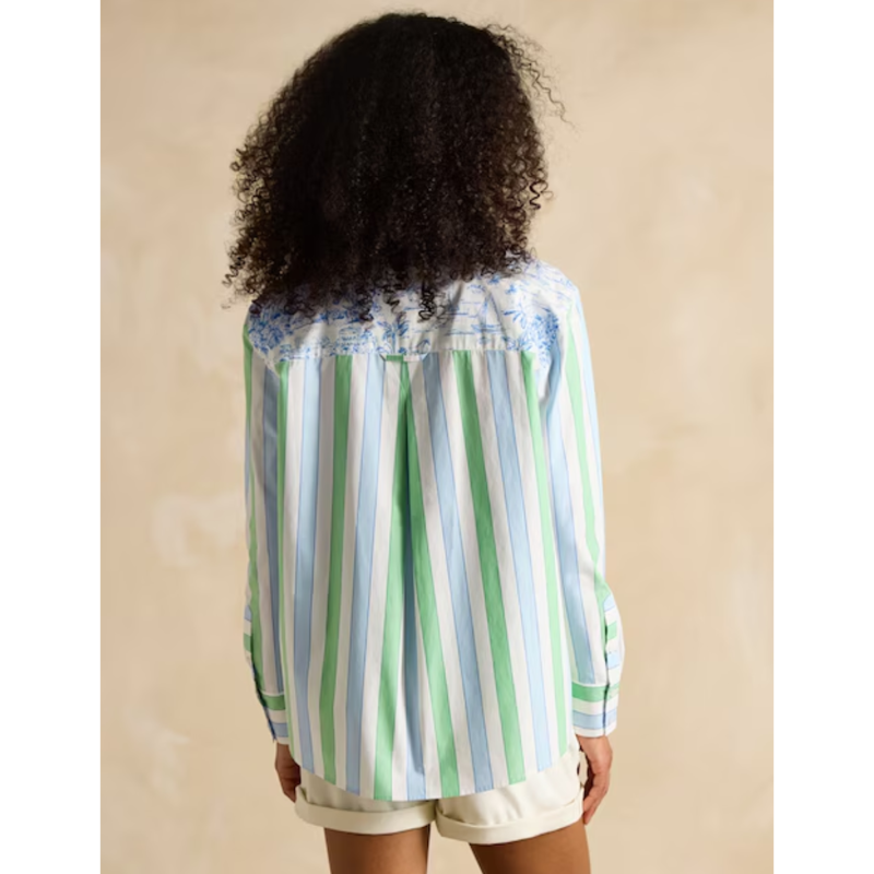 Joules Ladies Amilla Shirt - Blue/Green-2