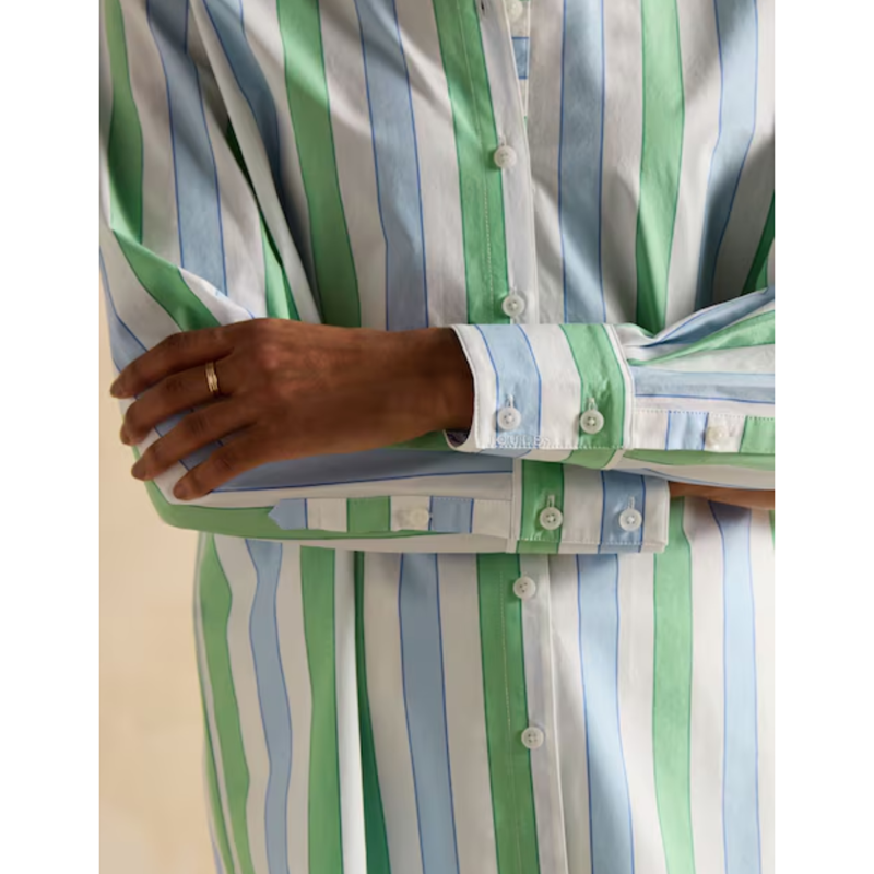 Joules Ladies Amilla Shirt - Blue/Green-4