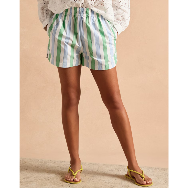 Joules Ladies Cotton Shorts - Blue/Green-1