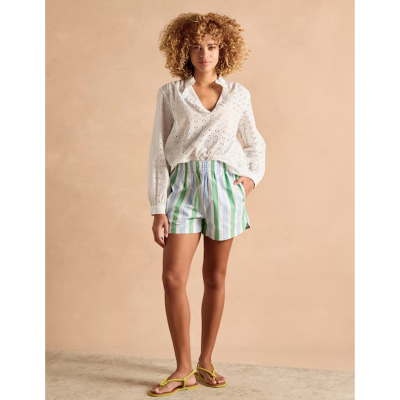 Joules Ladies Cotton Shorts - Blue/Green-3