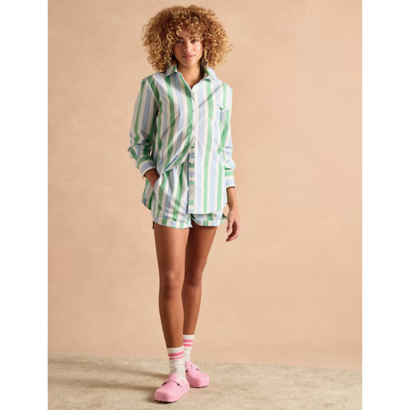 Joules Ladies Cotton Shorts - Blue/Green-4