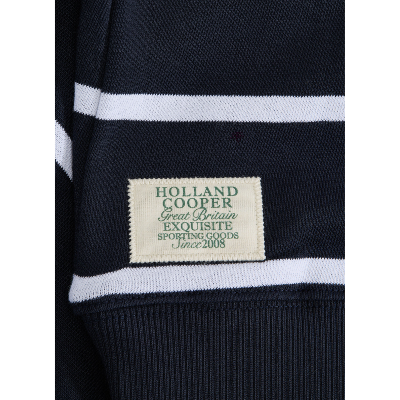 Holland Cooper Kingham Quarter Zip Neck Sweat - Ink Navy Stripe-7